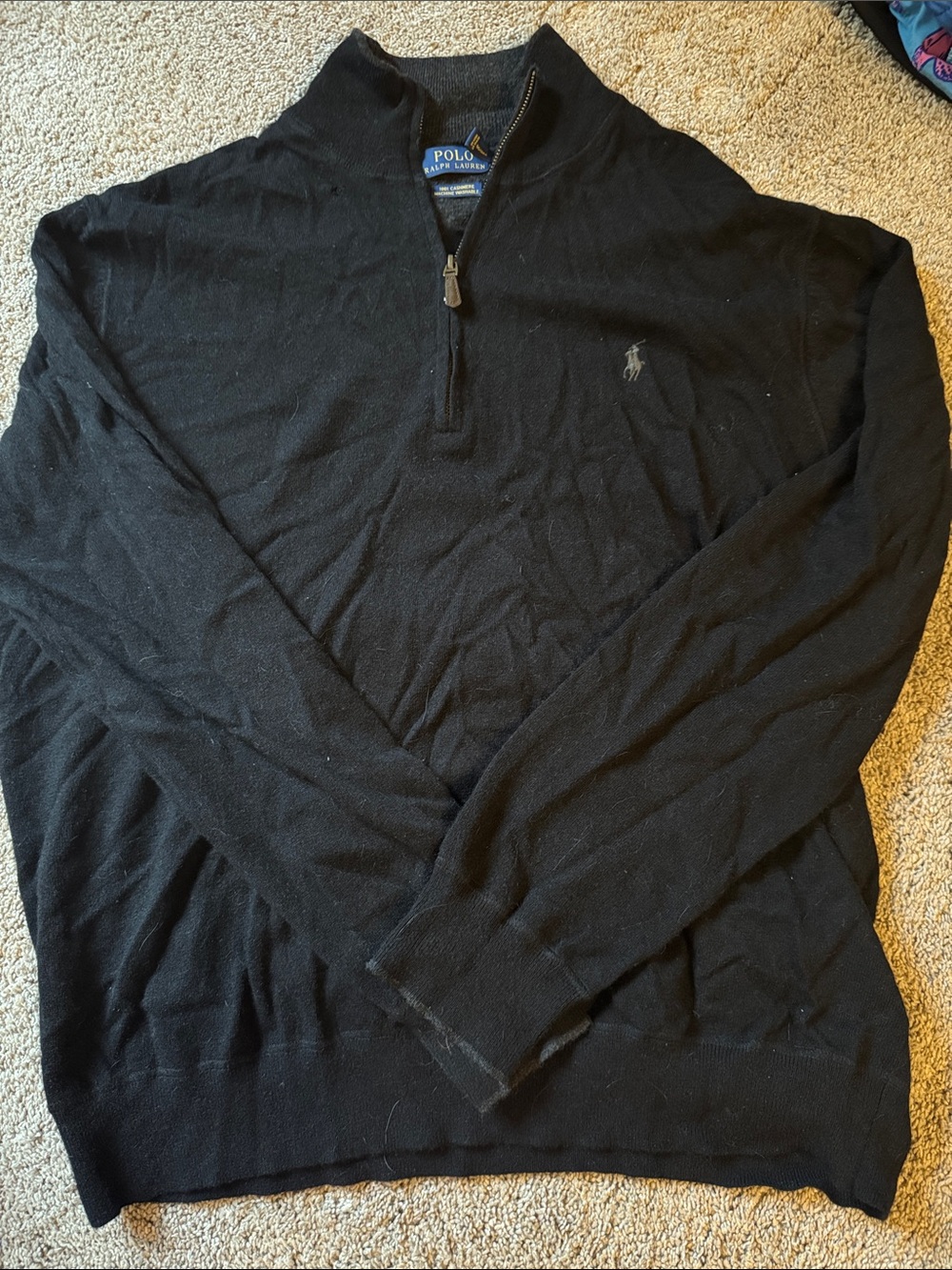 Polo by Ralph Lauren Men's Black Quarter-Zip Sweater